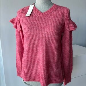 NWT Rebecca Taylor La Vie sweater, size XS, rose hip colour